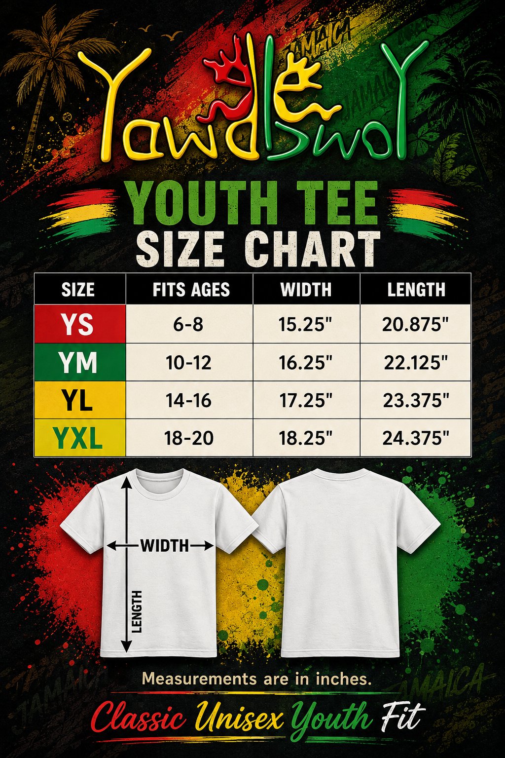 Rasta Kids Graphic Tee – Youth Dreadlocks Rasta Colors Shirt