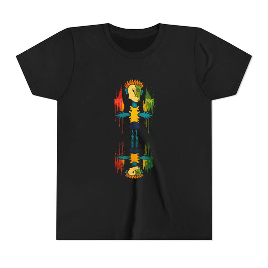 Youth Tee — Colorful Skateboard Drip Graphic Kids T-Shirt